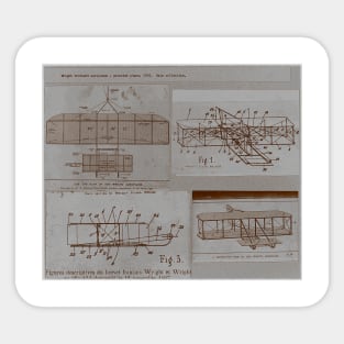 Wright Brother's Plane Patent! v1 Sticker